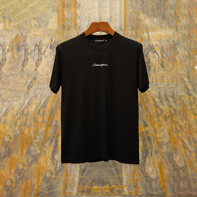 dolce & gabbana signature embroidery cotton t shirt